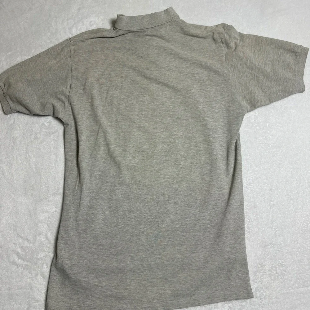 Vintage Polo Ralph Lauren Men's Large Heather Gray Polo Shirt Navy Pony 90s
